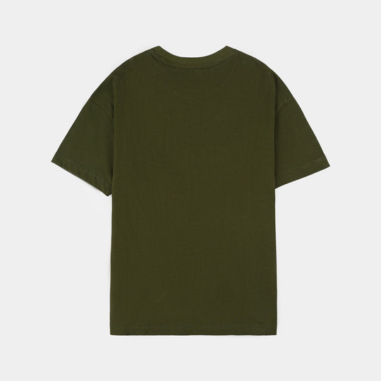 Boys Jersey/Terry T-Shirt (Lets Race) - Green