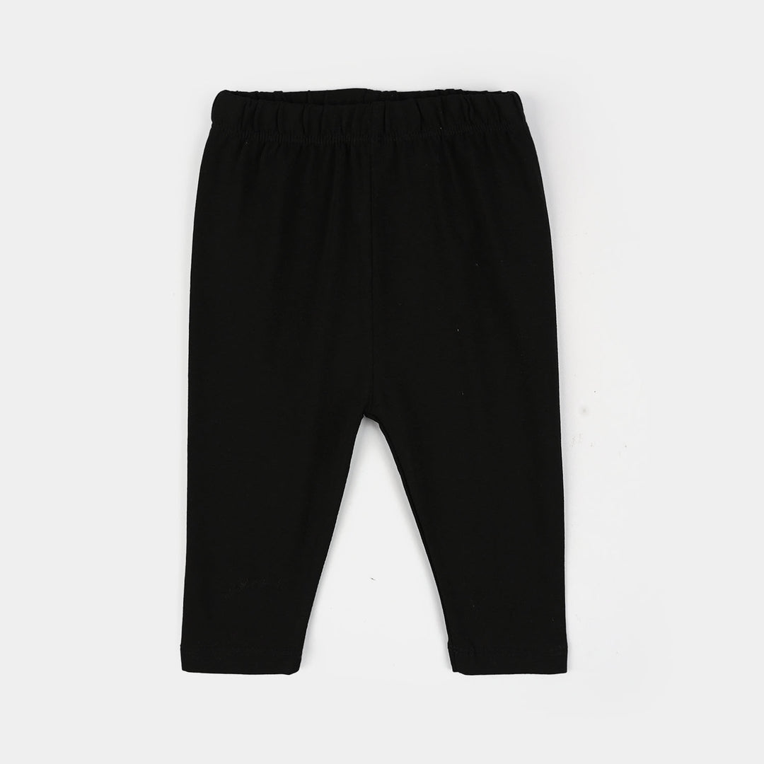 Infant Girls Jersey Terry Basic Tights - Black