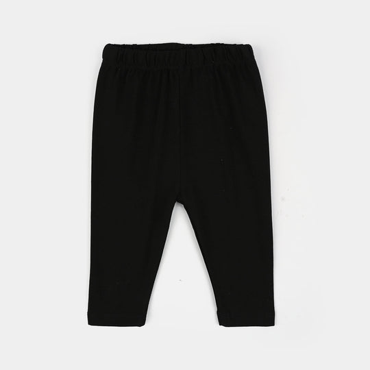 Infant Girls Jersey Terry Basic Tights - Black