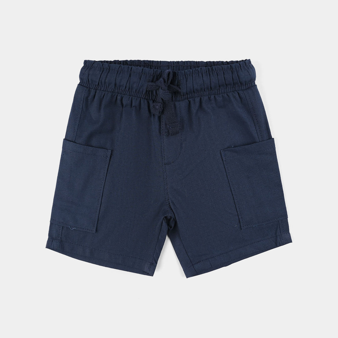 INFANT Boys Cotton Slub SHORT BEACH DAY-Blue