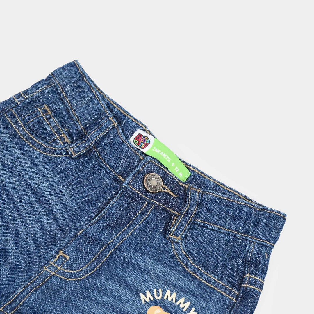 Infant Boys Denim Shorts (Mummy's Little One) - Dark Blue
