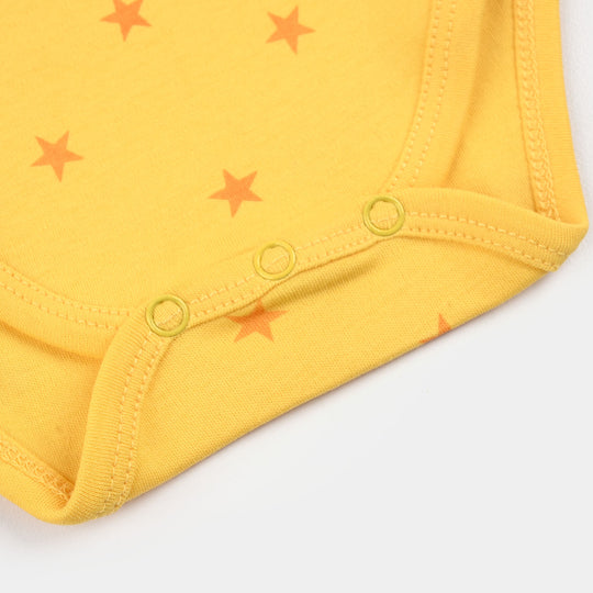 Infant Unisex Cotton Romper (Hello World) - Yellow