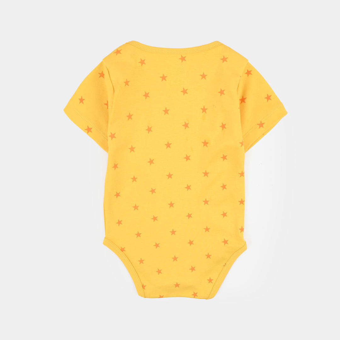 Infant Unisex Cotton Romper (Hello World) - Yellow