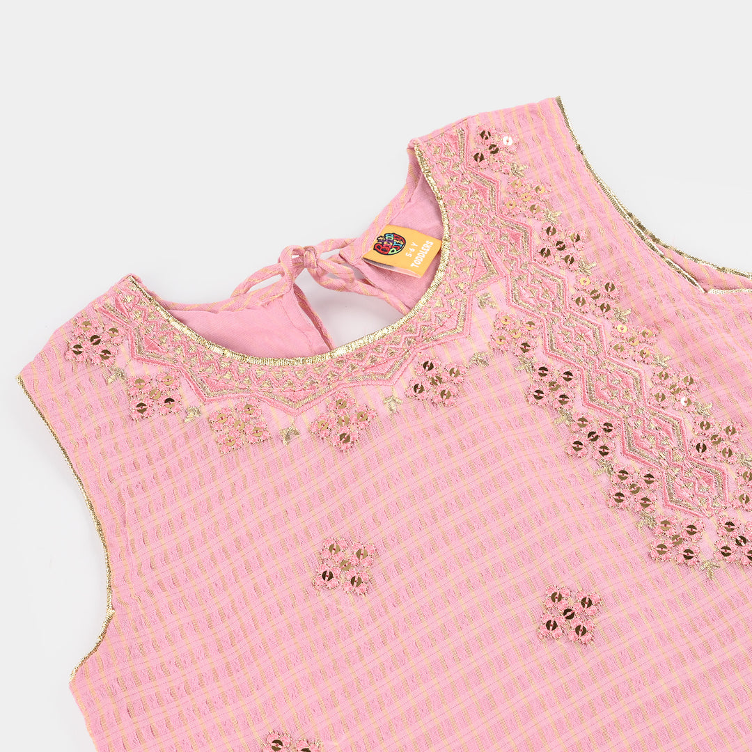 Girls Jacquard 2 Piece Set (Glitter) - Pink