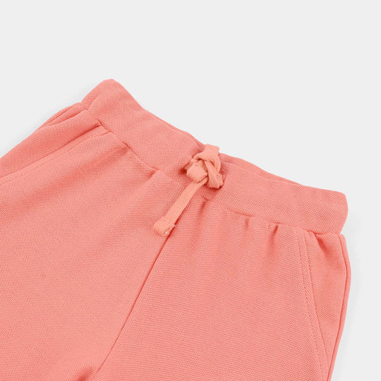 Infant Boys Jumbo Pique Shorts (CAR) - Peach