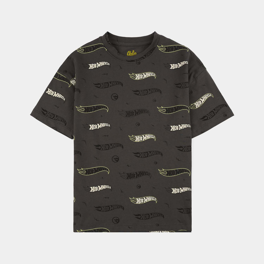 Boys Lycra Jersey T-Shirt (HOT WHEELS) - Grey