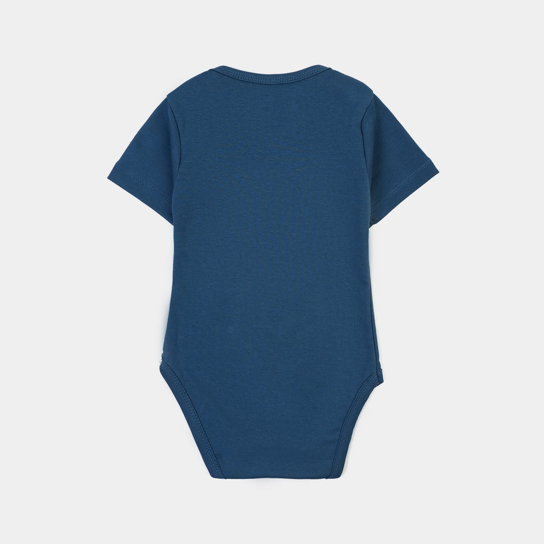 Infant Unisex Cotton Interlock Romper DADDY'S HYPE MAN-NAVY