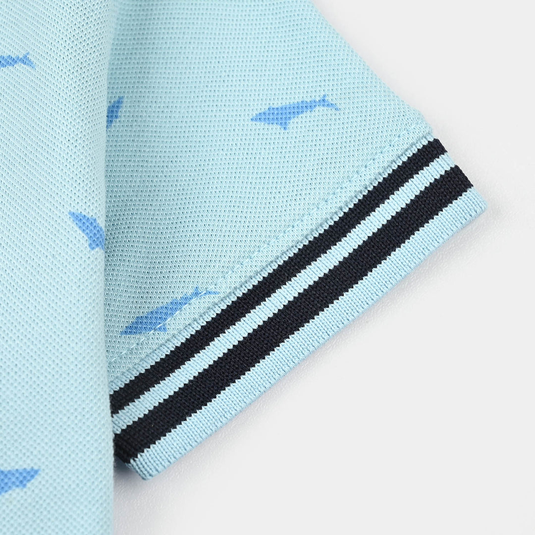 Infant Boys Cotton PK Polo Shark-Blue