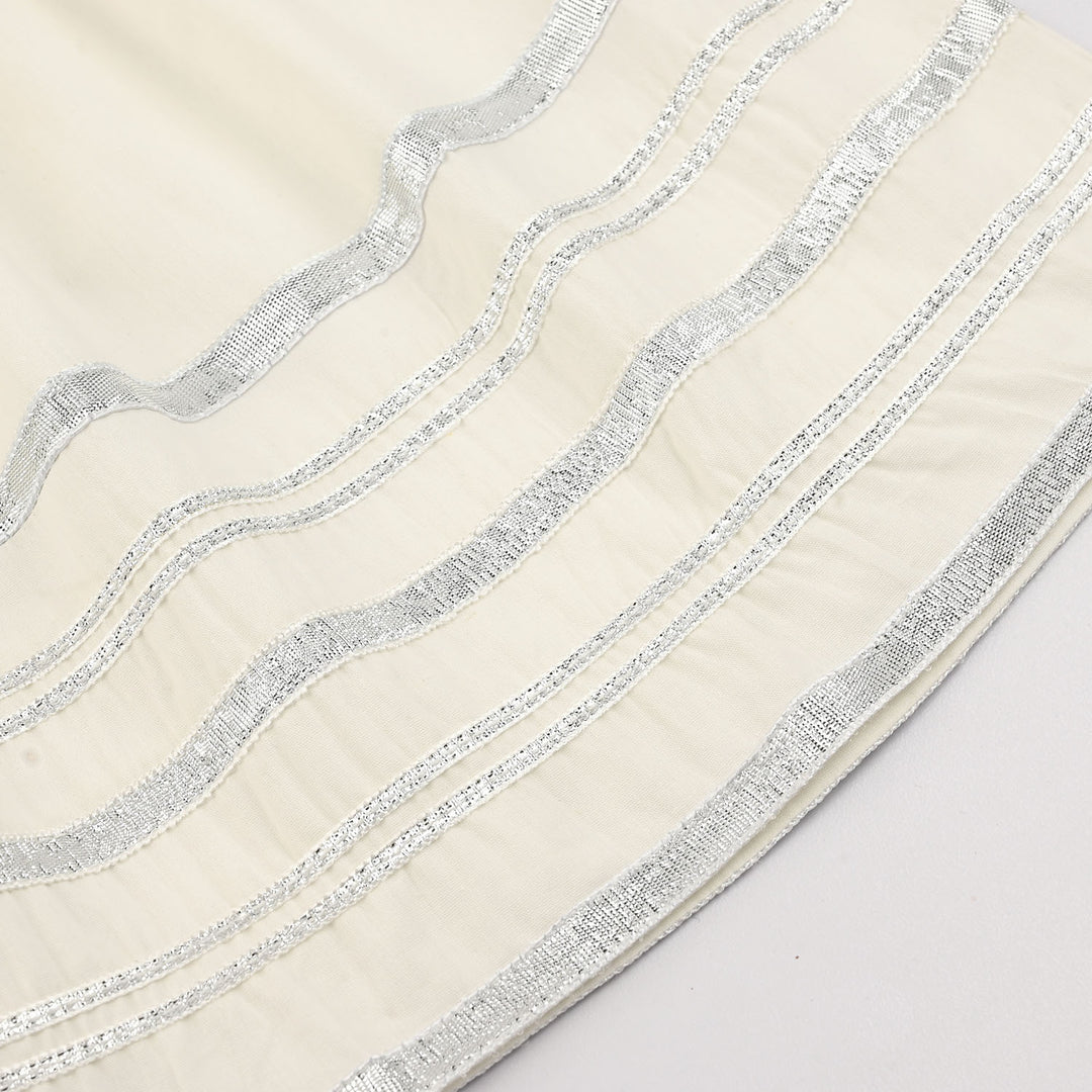 Girls Cotton Flared Gharara - WHITE