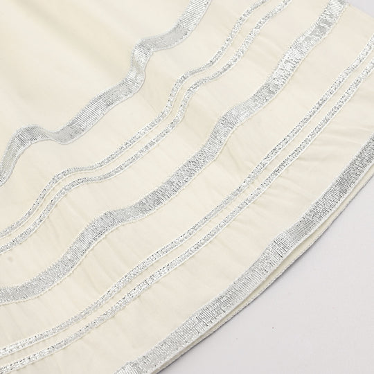 Girls Cotton Flared Gharara - WHITE