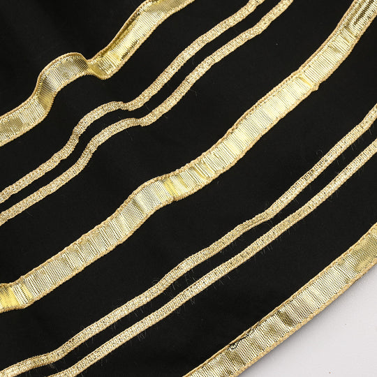 Girls Cotton Flared Gharara - BLACK