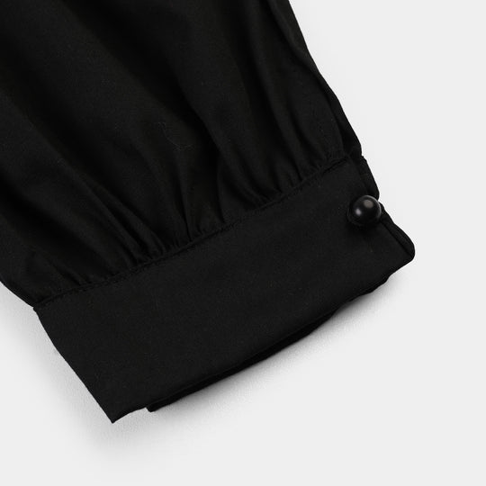 Girls Cotton Harem Pant -BLACK