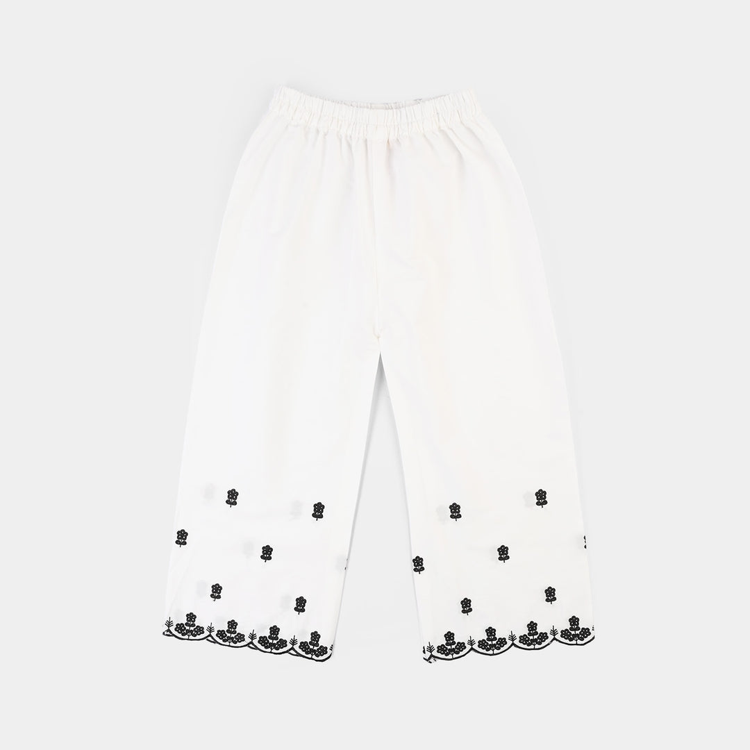 Infant Girls Cotton Emb Culotte -WHITE
