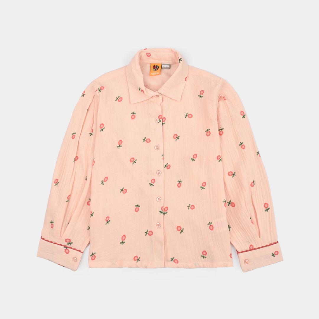 Girls Gauze Co-Ord Set Pretty-Light Pink