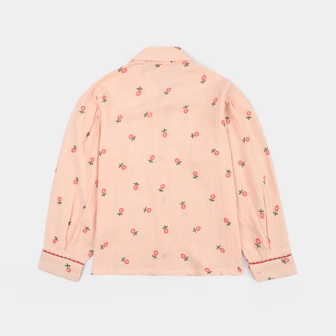 Girls Gauze Co-Ord Set Pretty-Light Pink