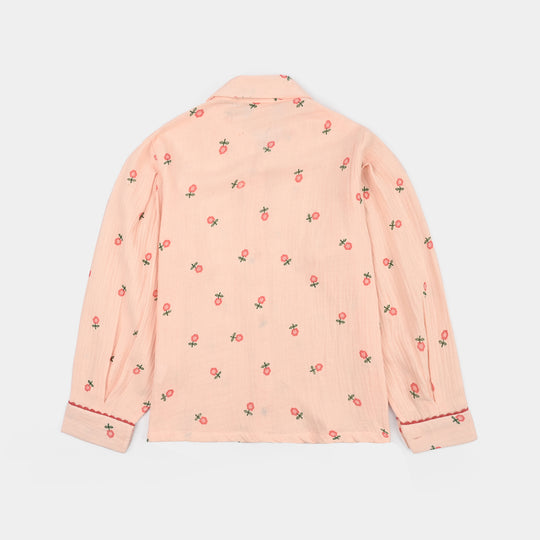 Girls Gauze Co-Ord Set Pretty-Light Pink