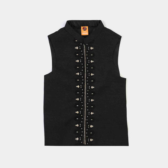 Boys Poly Viscose 3Piece Suit-Black Beauty