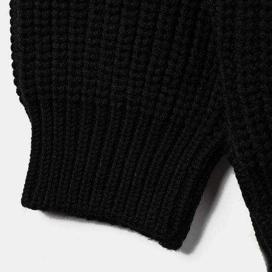 Boys Acrylic Sweater - 95 - Black