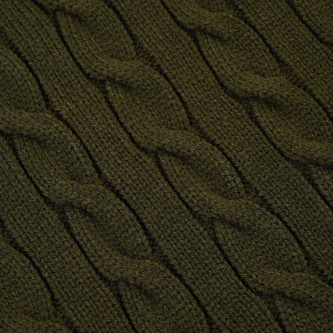 Boys Acrylic Sweater - Twisted - Olive - Green