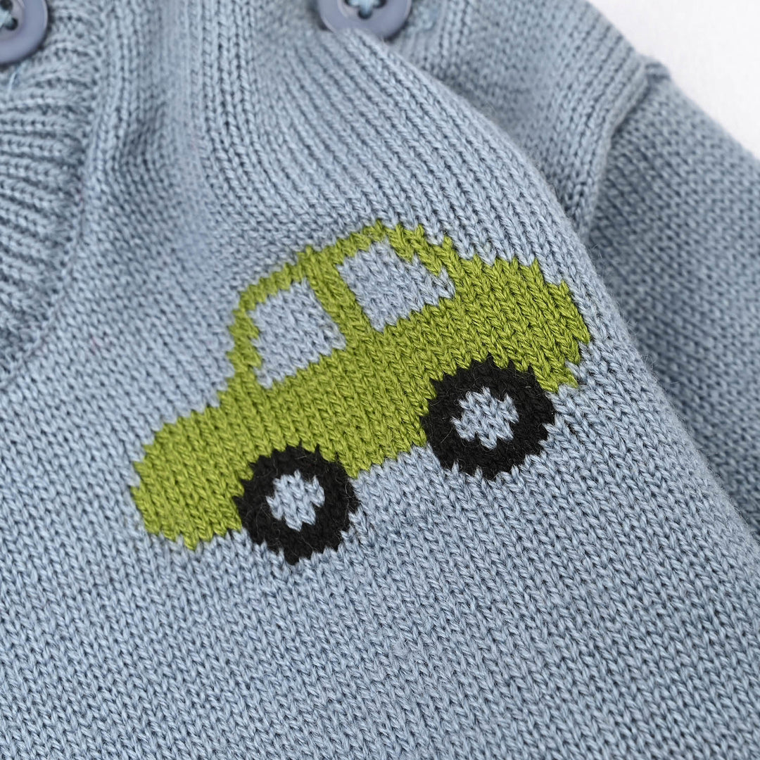 Infant Boys Acrylic Sweater - Traffic - Light Blue