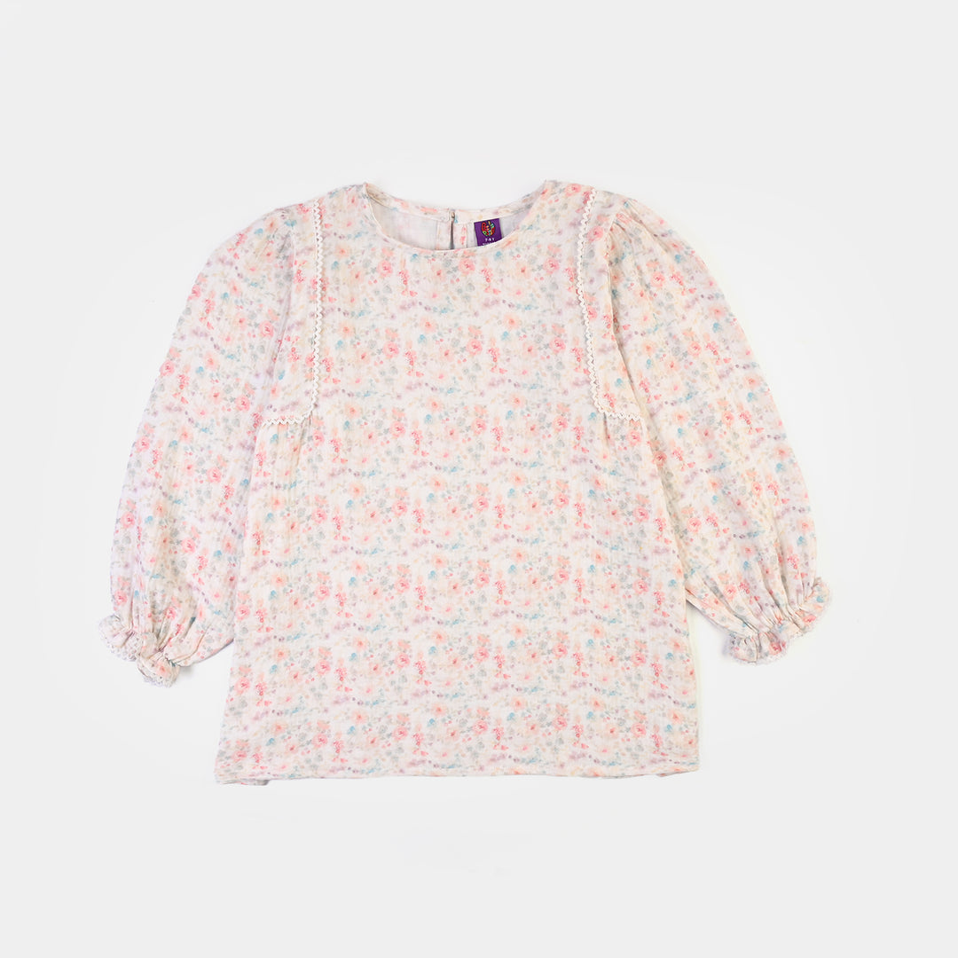 Girls Gauze Casual Top Flora-Multi