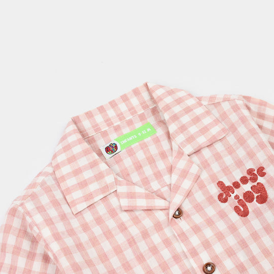 Infant Boys Yarn Dyed Woven Suit-Checkered