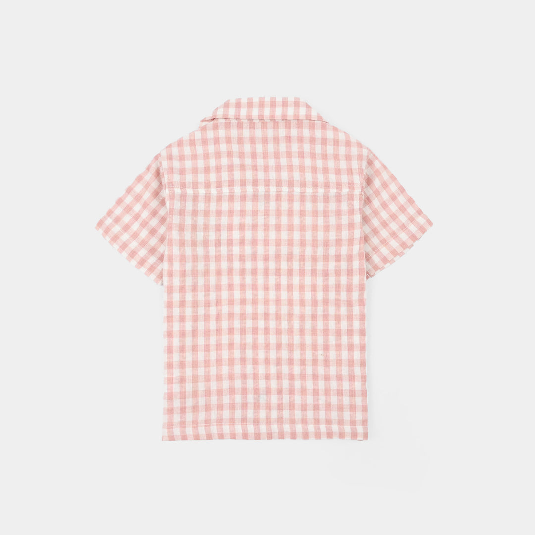 Infant Boys Yarn Dyed Woven Suit-Checkered