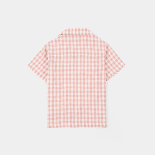 Infant Boys Yarn Dyed Woven Suit-Checkered