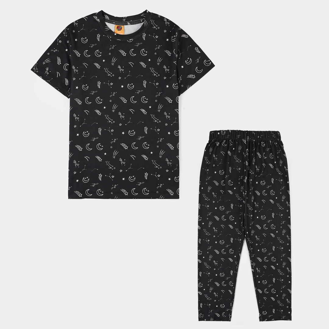 Boys Poly Cotton Night Suit SHOOTING STAR-BLACK