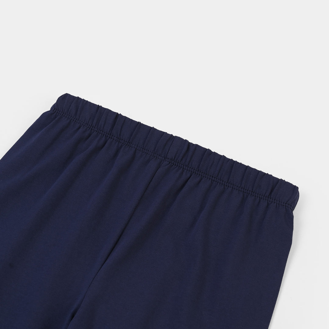 Girls Lycra Jersey Plain Tights Navy
