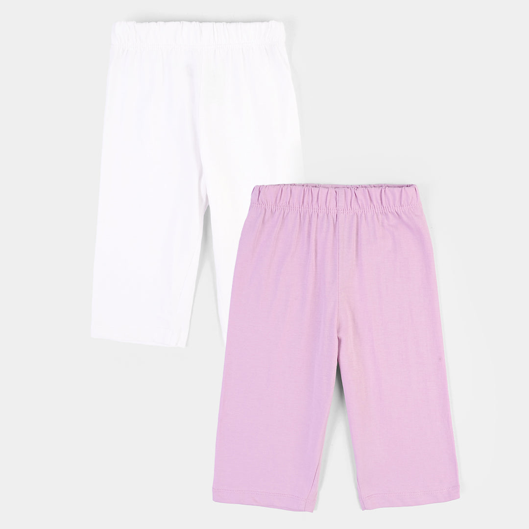 Infant Girls Cotton Jersey 2 Piece Set Basic -Purple/White