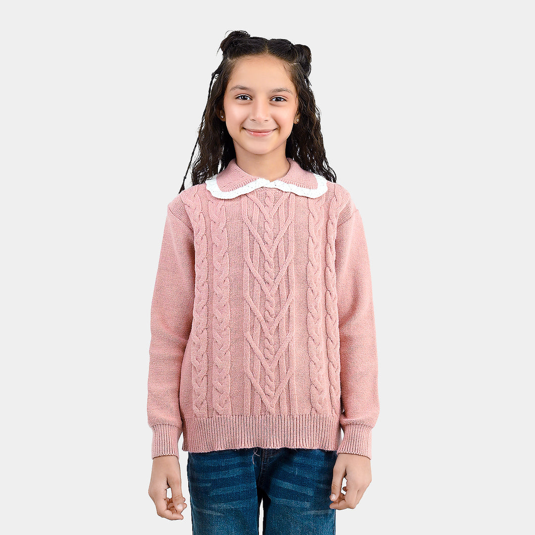 Girls Acrylic Sweater GYPSY - Peach