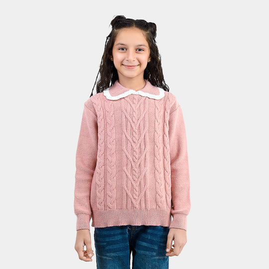 Girls Acrylic Sweater GYPSY - Peach