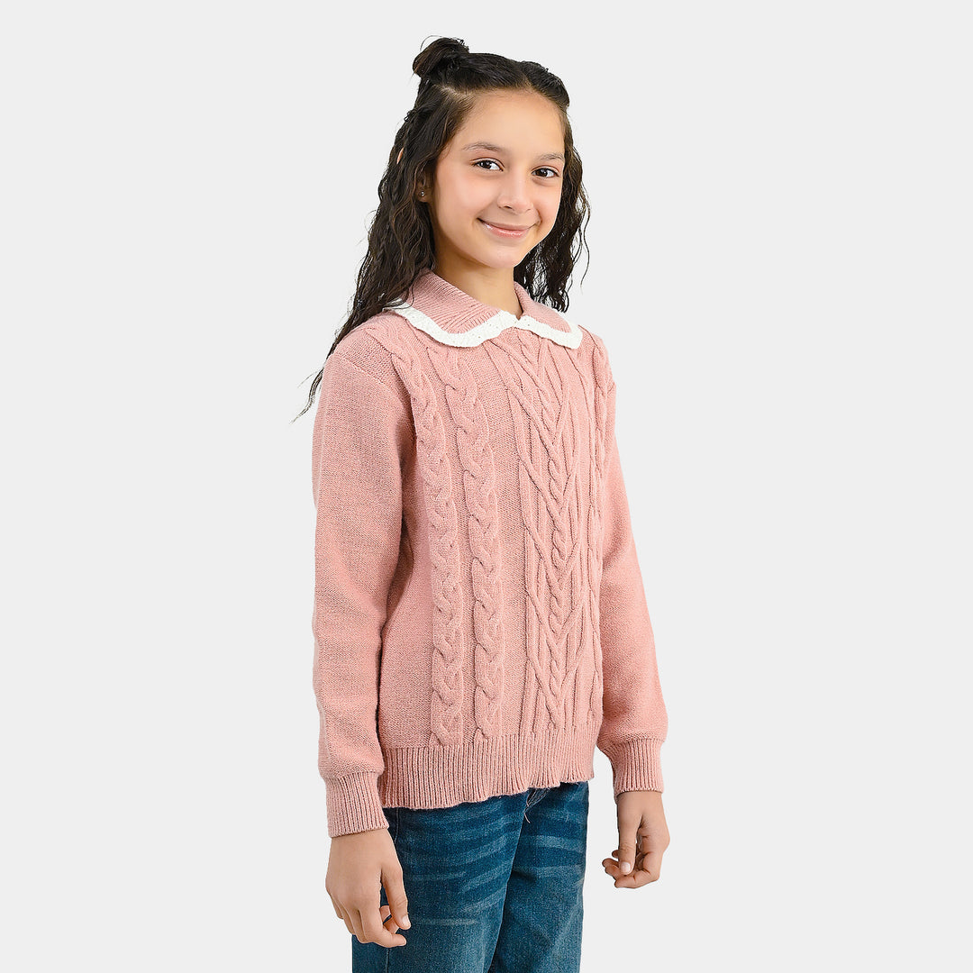 Girls Acrylic Sweater GYPSY - Peach
