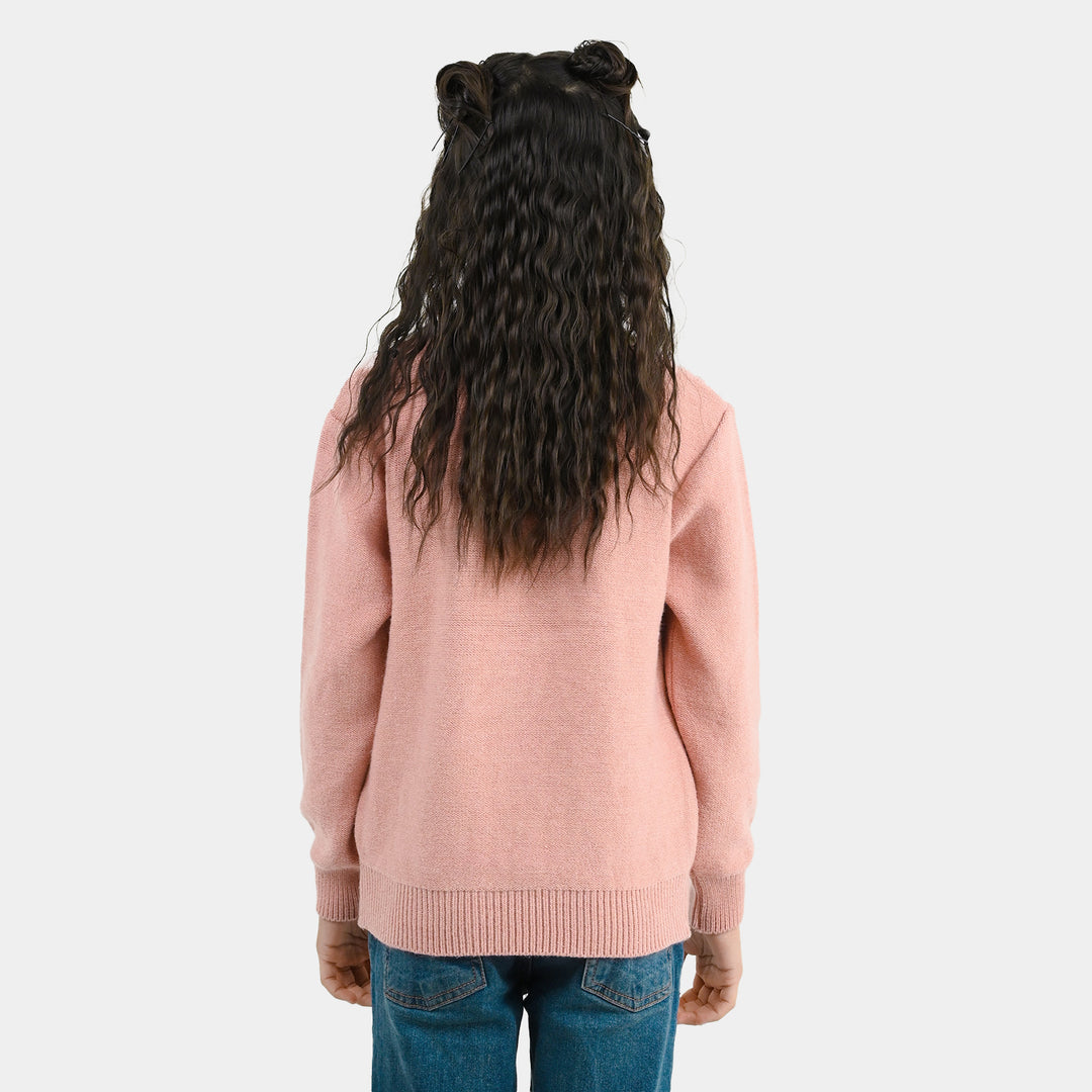 Girls Acrylic Sweater GYPSY - Peach