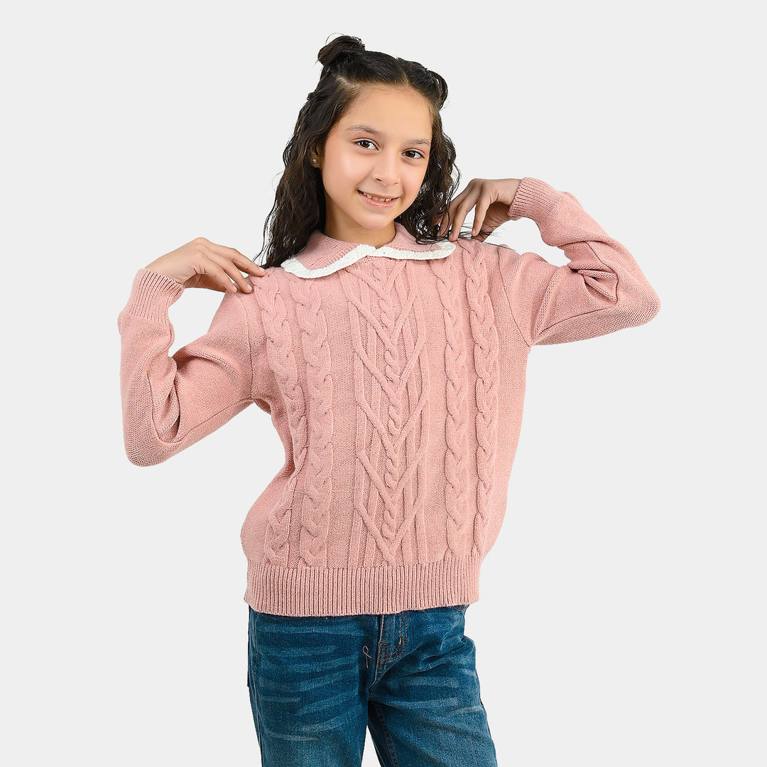 Girls Acrylic Sweater GYPSY - Peach