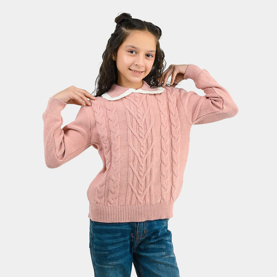 Girls Acrylic Sweater GYPSY - Peach