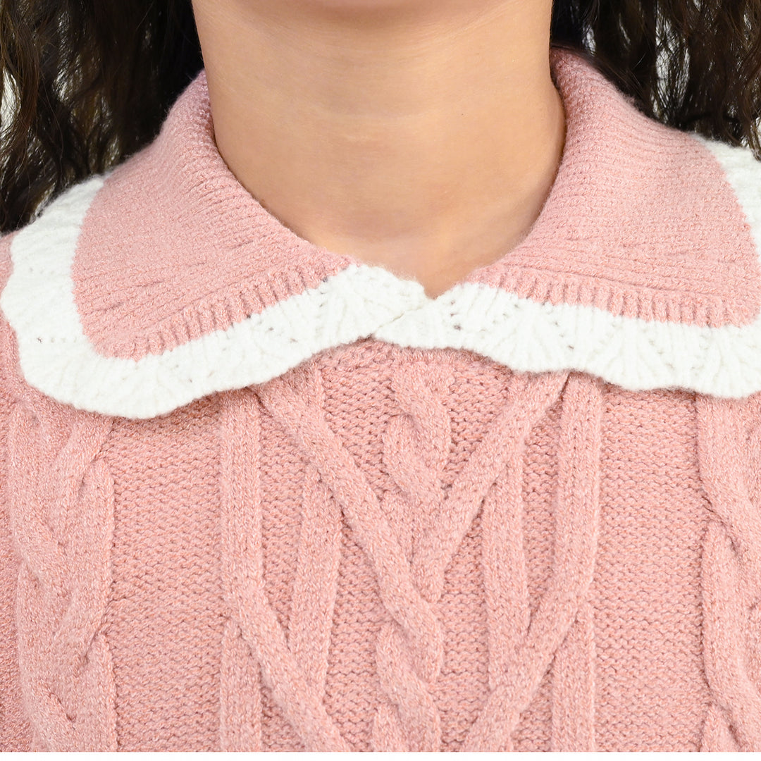 Girls Acrylic Sweater GYPSY - Peach