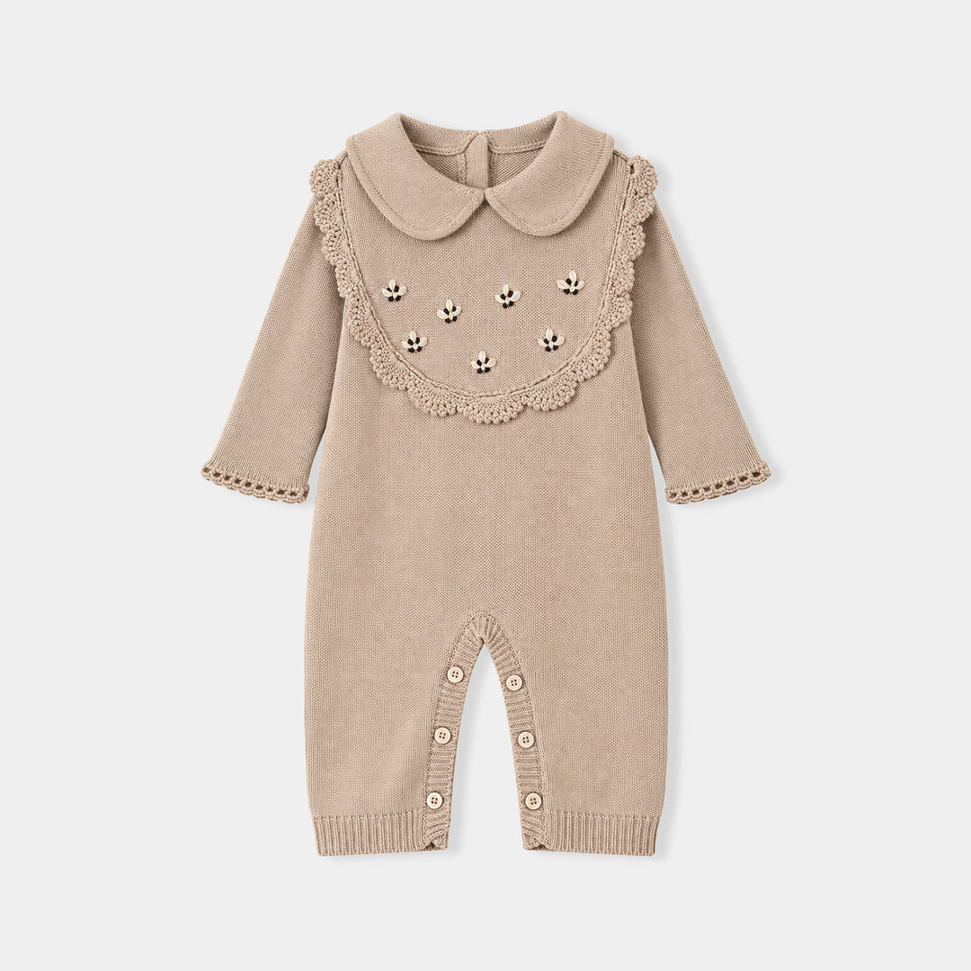 Infant Girls VPN-Acrylic Romper Croatia Flower-Beige