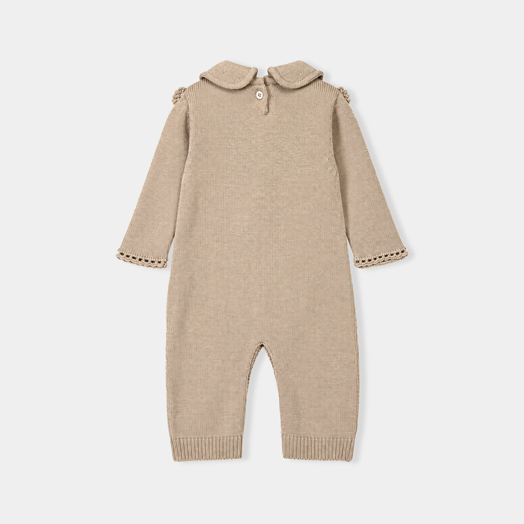 Infant Girls VPN-Acrylic Romper Croatia Flower-Beige