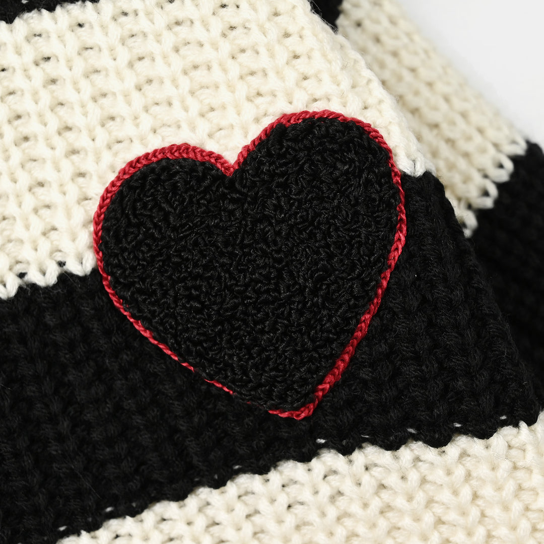 Infant Girls Acrylic Sweater - Adorable - Black & White
