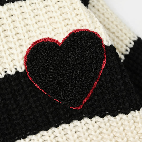 Infant Girls Acrylic Sweater - Adorable - Black & White