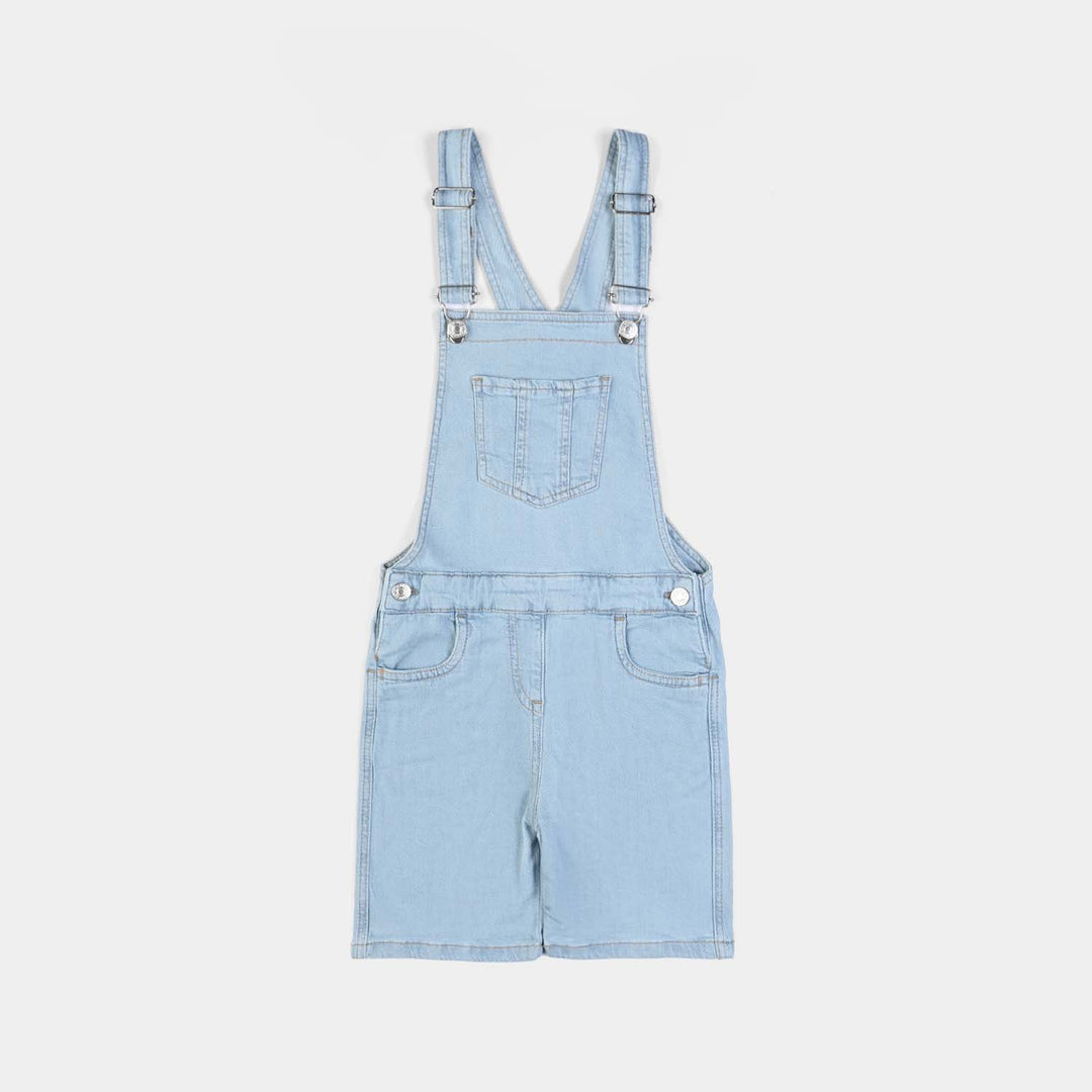 Girls Denim rigid Over All Mitered-LT.Blue