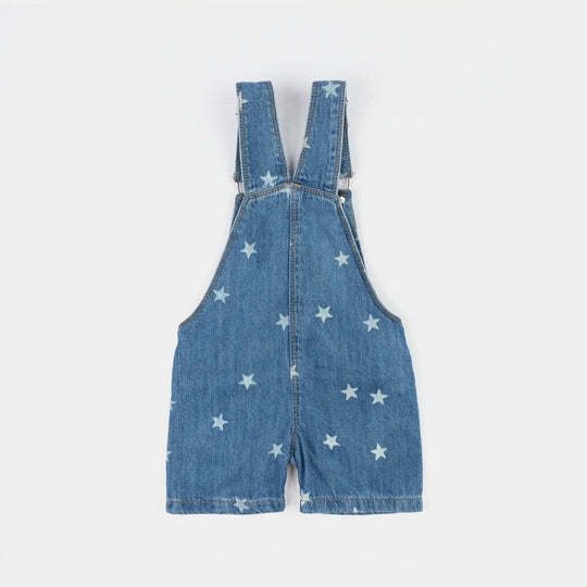 Infant Girls Denim rigid Dangri Stars-Mid Blue