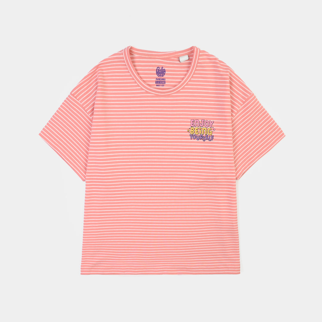 Girls Yarn Dyed T-Shirt – Orange
