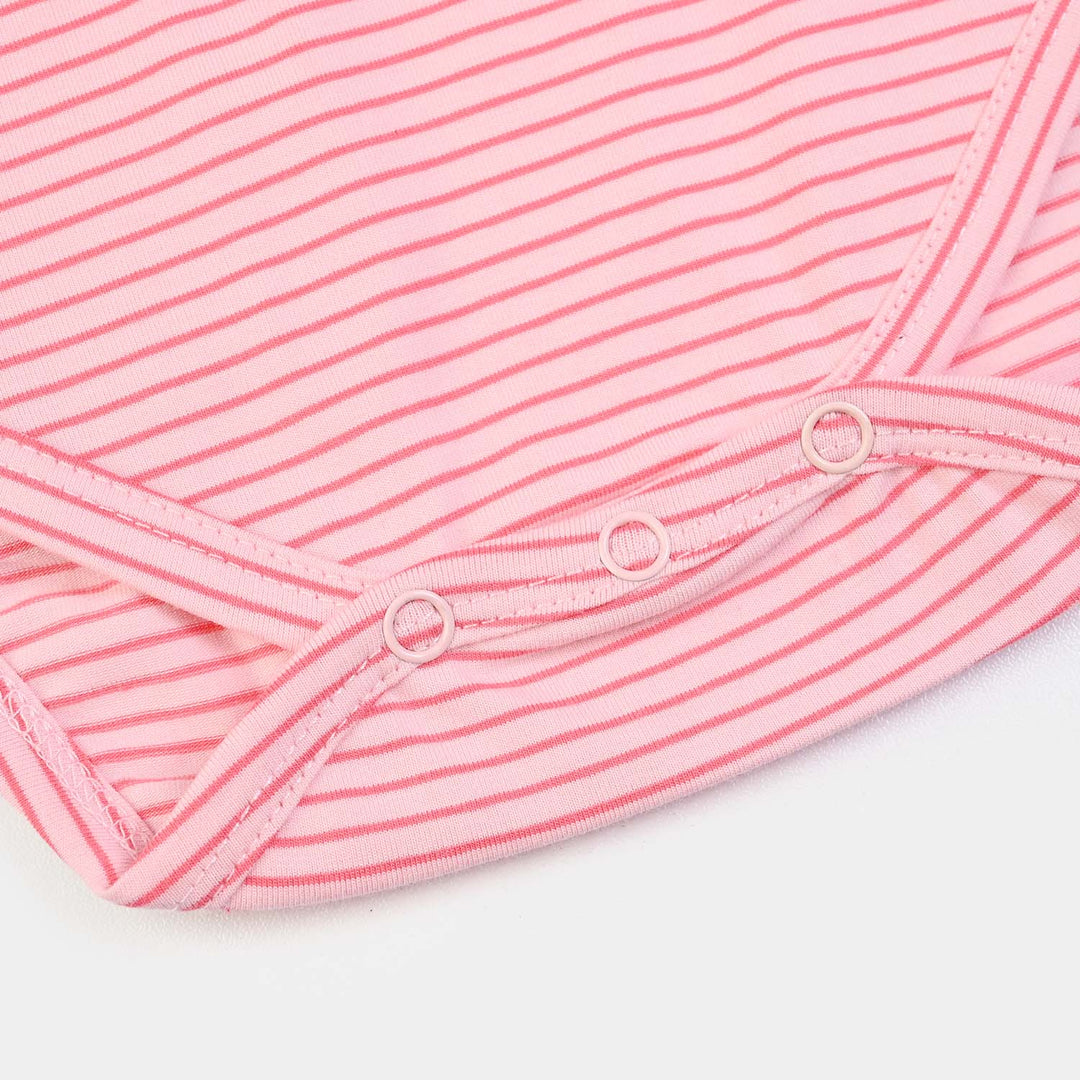 Infant Girls Yarn Dyed Romper – Pink