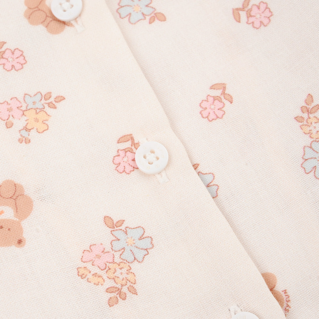 Infant Girls Linen Viscose 2PC Set – Cream
