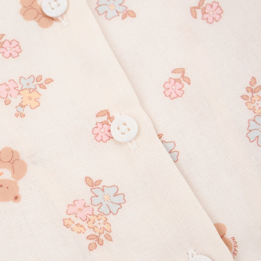 Infant Girls Linen Viscose 2PC Set – Cream