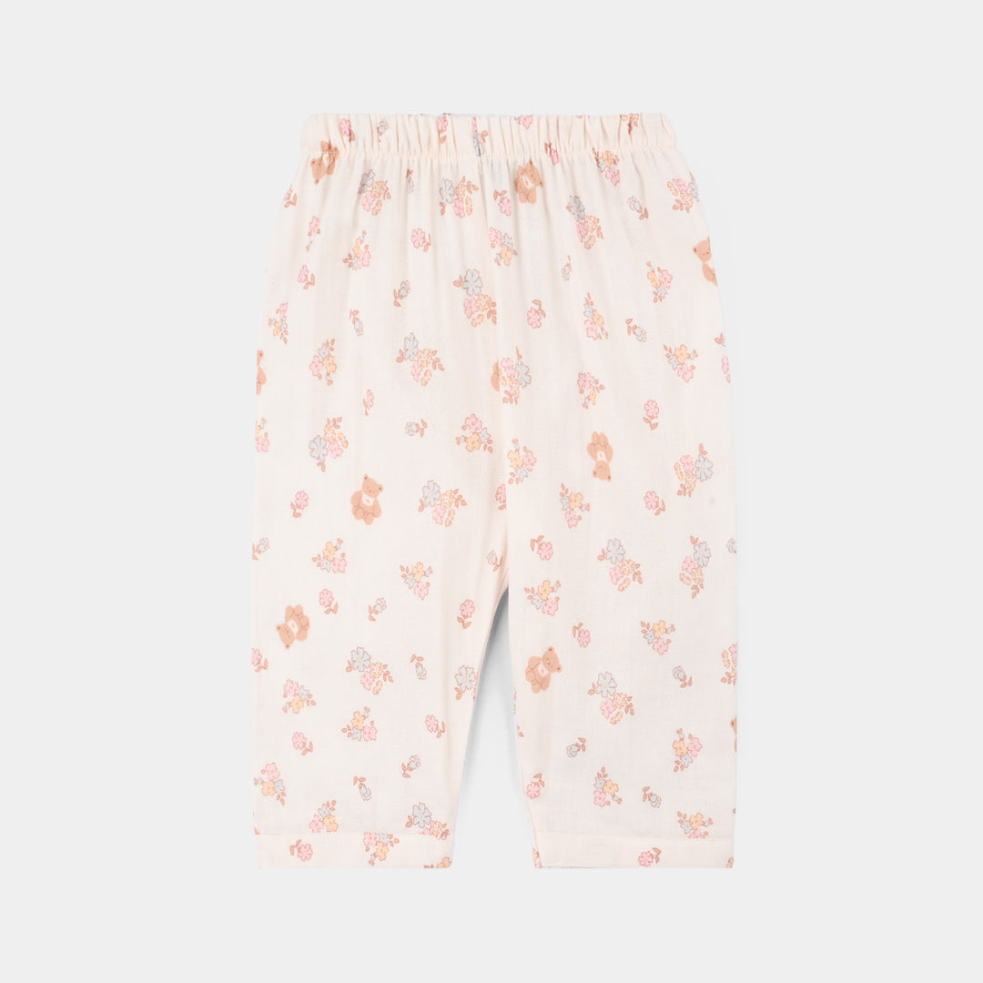 Infant Girls Linen Viscose 2PC Set – Cream