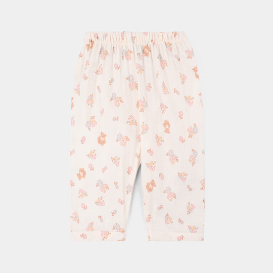 Infant Girls Linen Viscose 2PC Set – Cream